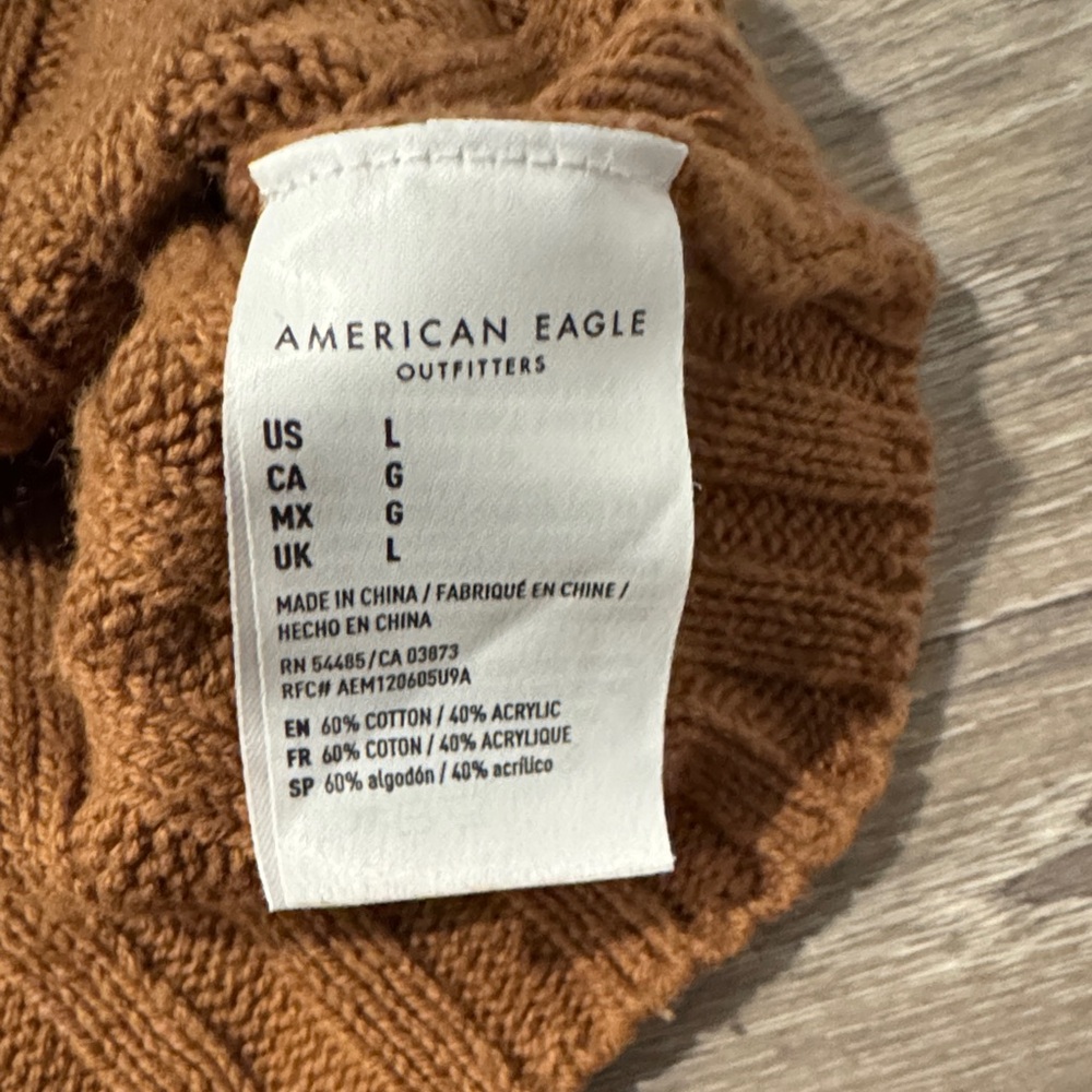 Brown Ribbed Knit Sweater - Picture 4 of 7
